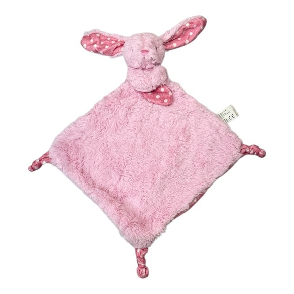 Kellytoy Pink Plush Bunny Rabbit Lovey Binkie Rattle Baby Security Blanket - Picture 1 of 8